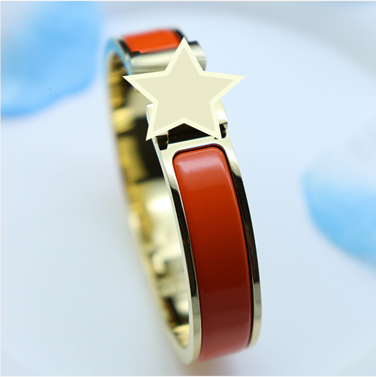 Cross-Border E-commerce Aijia H Letter Buckle 12MM Classic Titanium Steel High Version Enamel Bracelet Light Luxury Factory Direct Sales