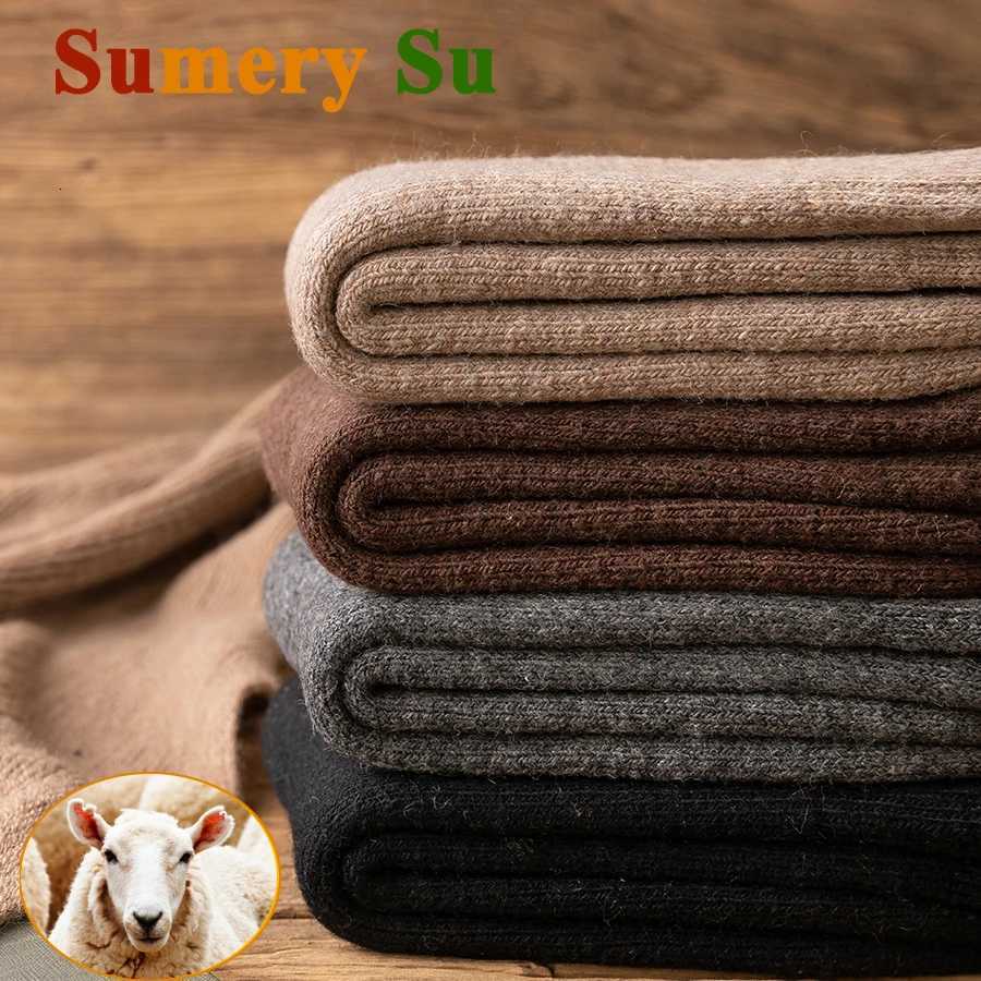 Wool Socks Men Thick New 2024 Winter Cashmere Vintage Europe Style Warm Long Sock Comfortable Male Husband Gift Meias 7 ColorsXJ251210