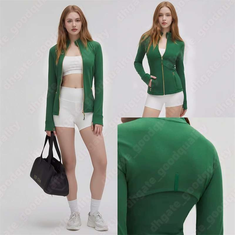 Womens Yoga Gold Zipper Jacket Slimming Jacket Womens Fitness Sportswear Outdoor Jacket Sports Jacket Pilates Hot Selling Jacket