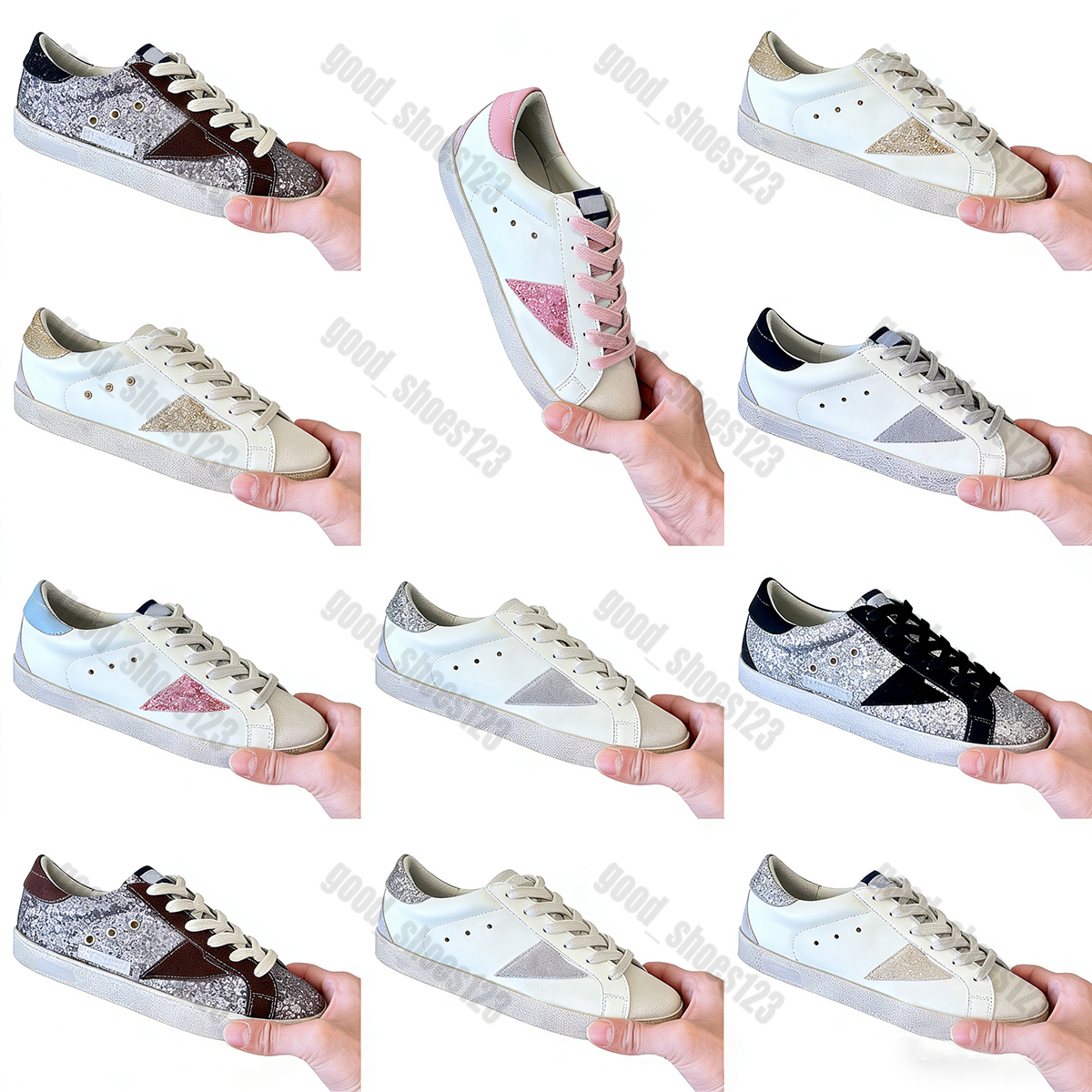 Women Man Casual Shoes Designer Sky Star High Sneakers Basketball Shoes With Signature On The Ankle And Silver Glitter Classic Do-old Dirty Ball 35-