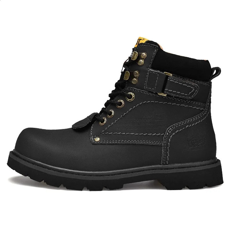 Genuine Leather Mens Women Winter Ankle Military Treking Snow Yellow Tactical Boots Outdoor for Men Work Shoes Sneakers251205