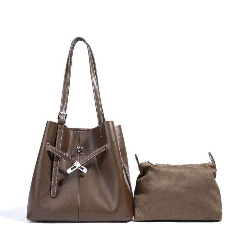 Jonlily Women Genuine Leather Shoulder Female Fashion Handbag Totes Casual Daybag High Capacity Commuter Bag Purse 251210