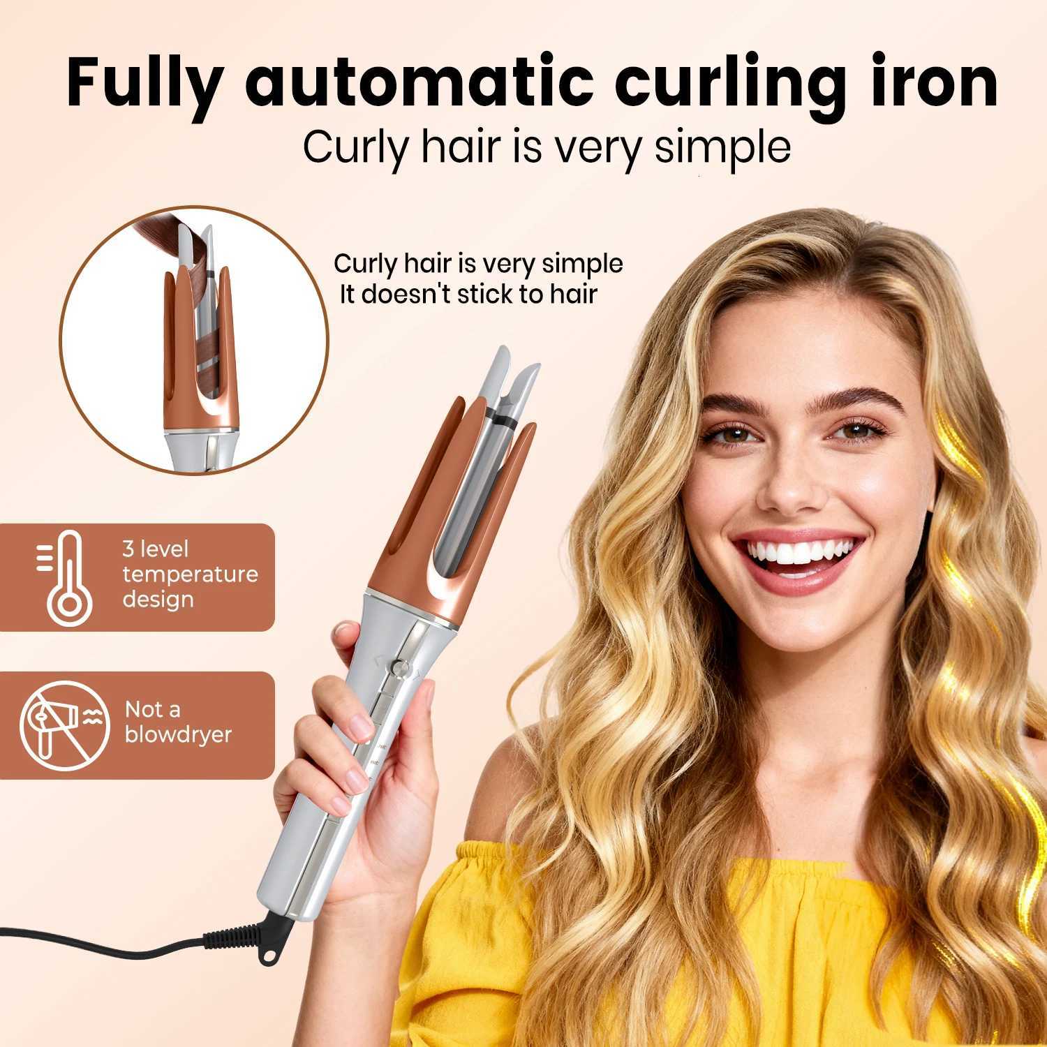 Automatic Curling Iron Large Curl Negative Ion Hair Styling Tool for Women Damage Free Hair Curling Wand Big Wave HairT251210-image-1087891708