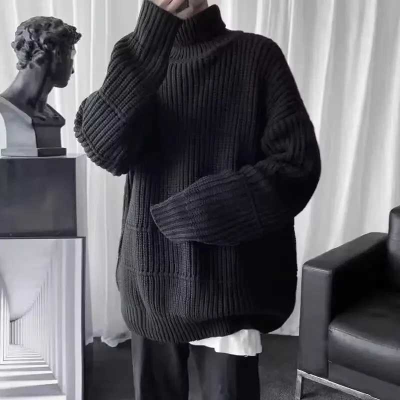 Turtleneck Knitwear Autumnr and Winter High Collar Loose Fit Knitted Sweaters for Men Casual Aesthetic Cheap Top Pullover ManXJ251210