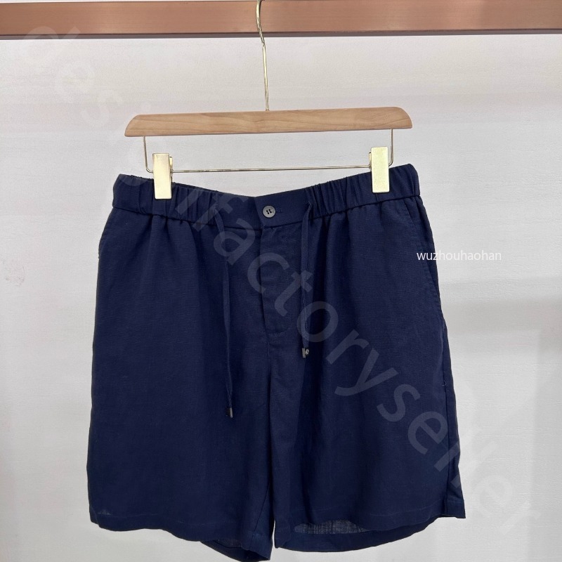 Luxury Mens Short Summer Old Money Business Casual Linen Elastic Waist Shorts L1289