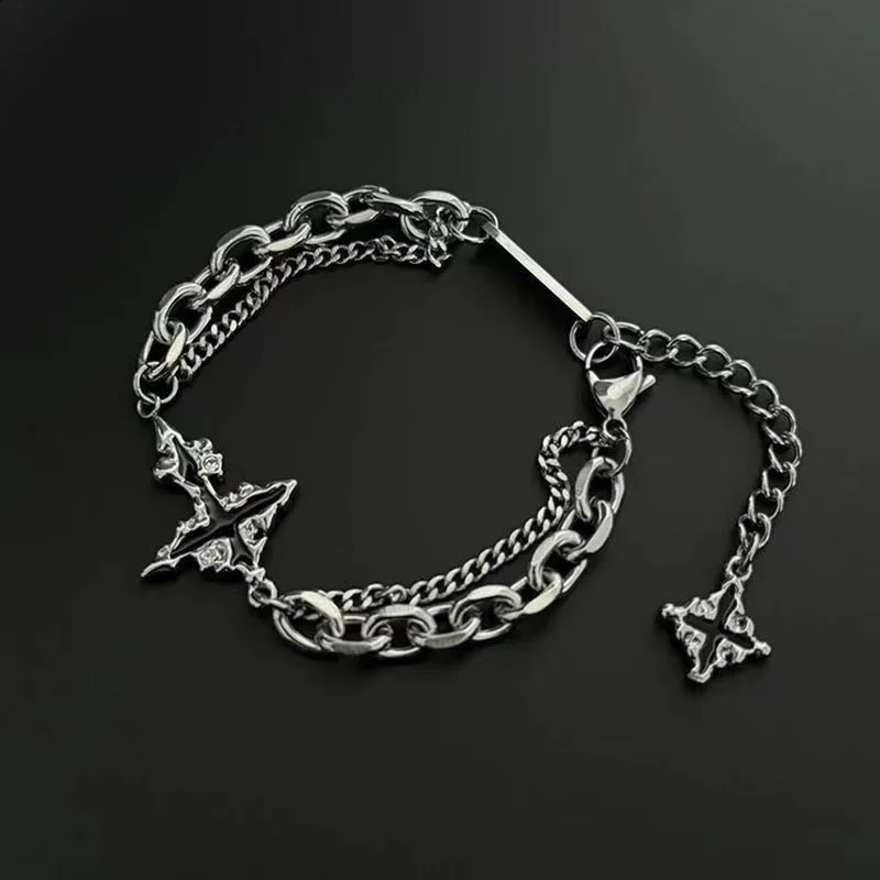 1Pcs High Quality Hip Hop Stainless Steel Cross Bracelets For Men Women Link Chain Layered Pulseras Daily Wear Jewelry Gifts 251203