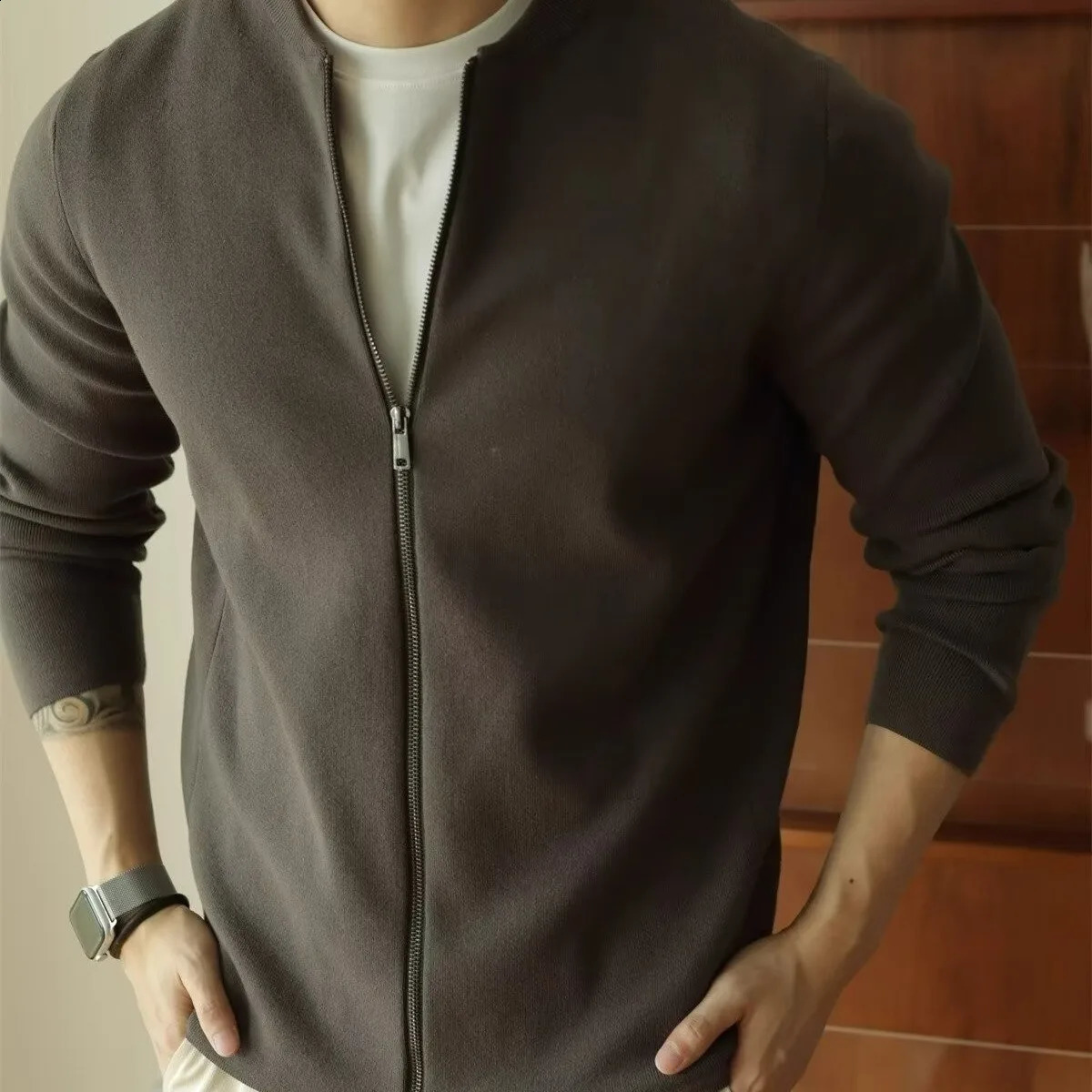 Sweater Coat Casual Man Clothes Cardigan Men Mens Clothing Sweatshirts for Jackets Knit Zipup Knitwear 251129