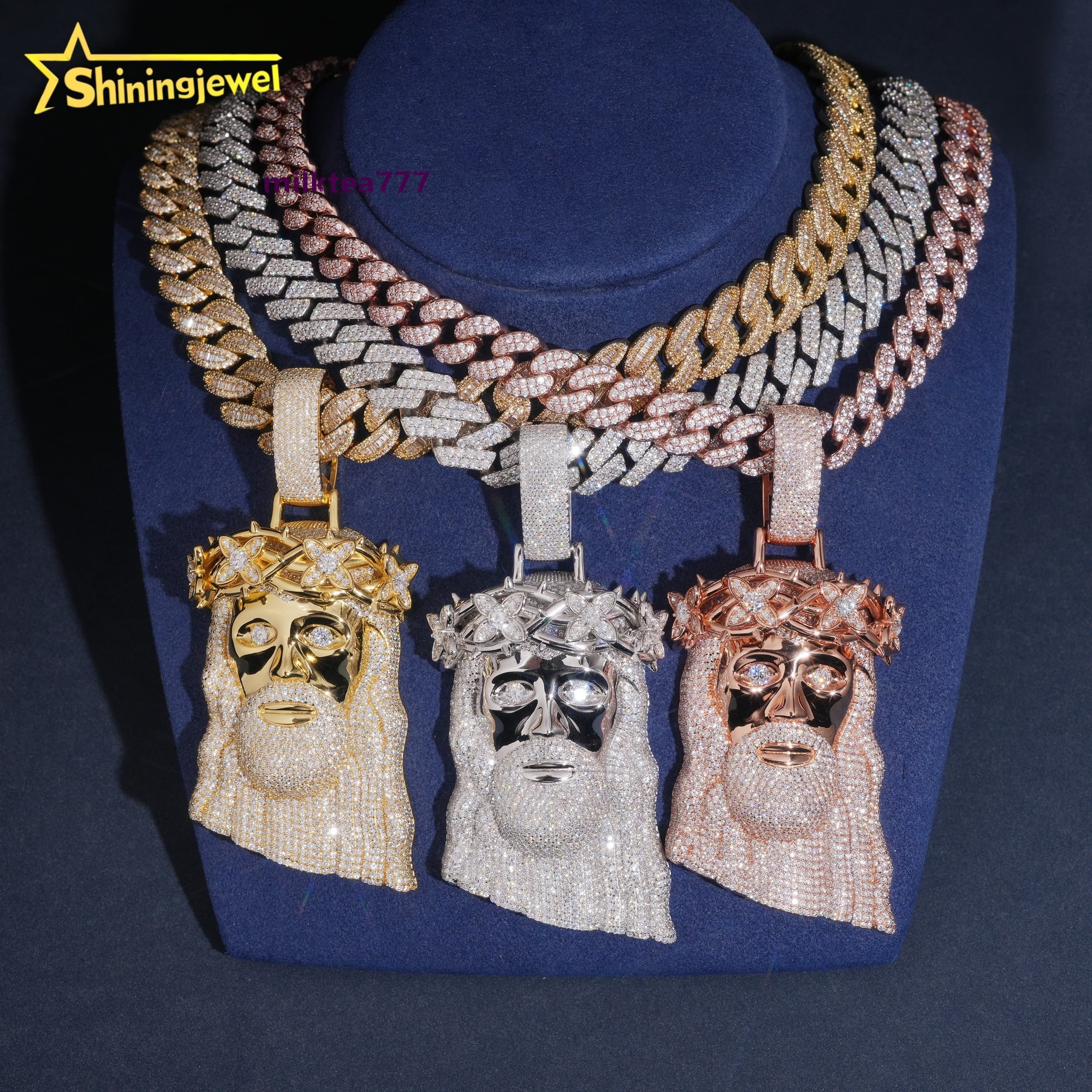 New Arrivals Hip Hop Iced Out Pass Diamond Tester Mens Luxury 925 Silver Moissanite Jesus Pendant