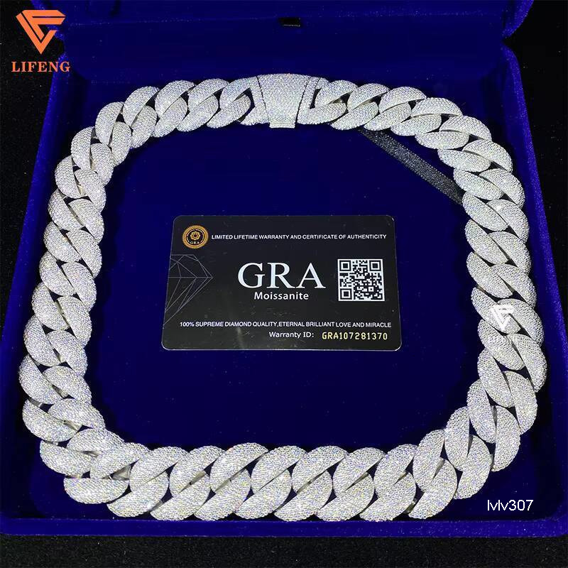 Pendant Necklaces 23mm High Quality Hip Hop Jewelry Big Cuban Link Chain Custom Mens Necklace Iced Out VVS Moissanite Diamond With