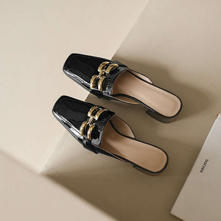 Luxury Designer Classic Lota Designer Women Slippers French Brand Fashion Ladies Cowhide Muller Shoes Mule Quality Genuine Leather Flat Bottom Casua