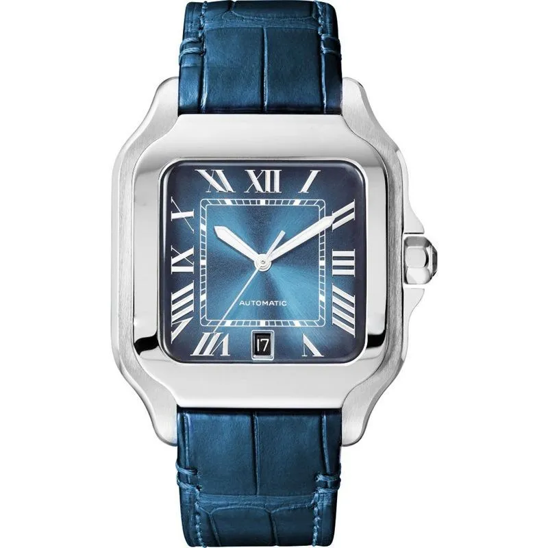 AAA TOP luxury mens watches skeleton watch 39mm automatic mechanical movement stainless steel u1 watches baked blue watches needle fashion ladies wr
