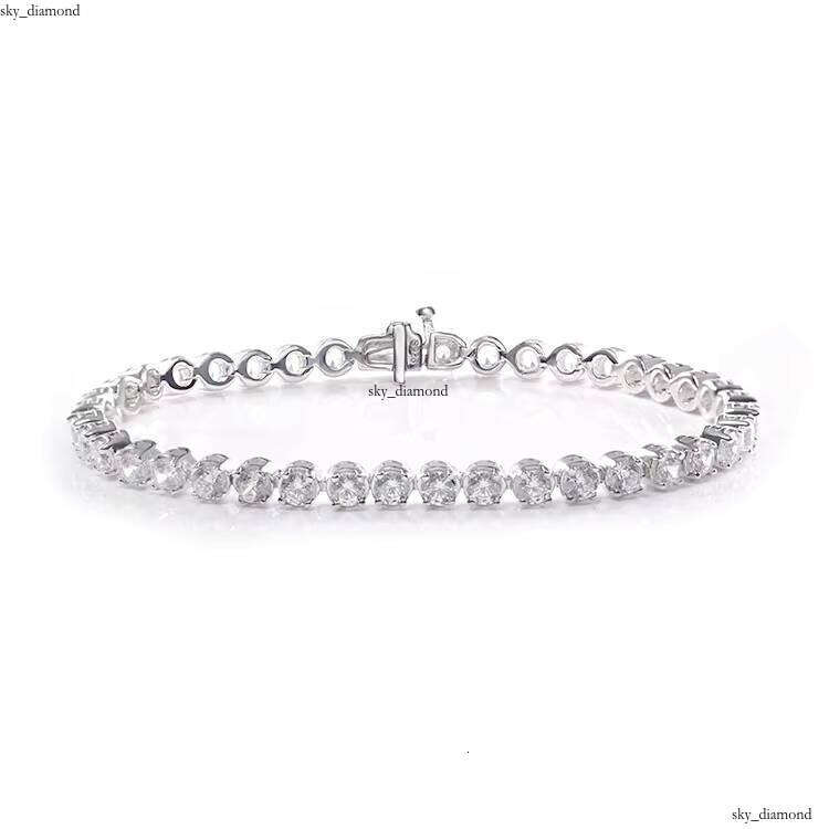 VVS Moissanite 925 Sterling Silver Bracelet, with D FL-VVS1 2.5mm to 5mm Sandstone Tennis and Women's Bracelet