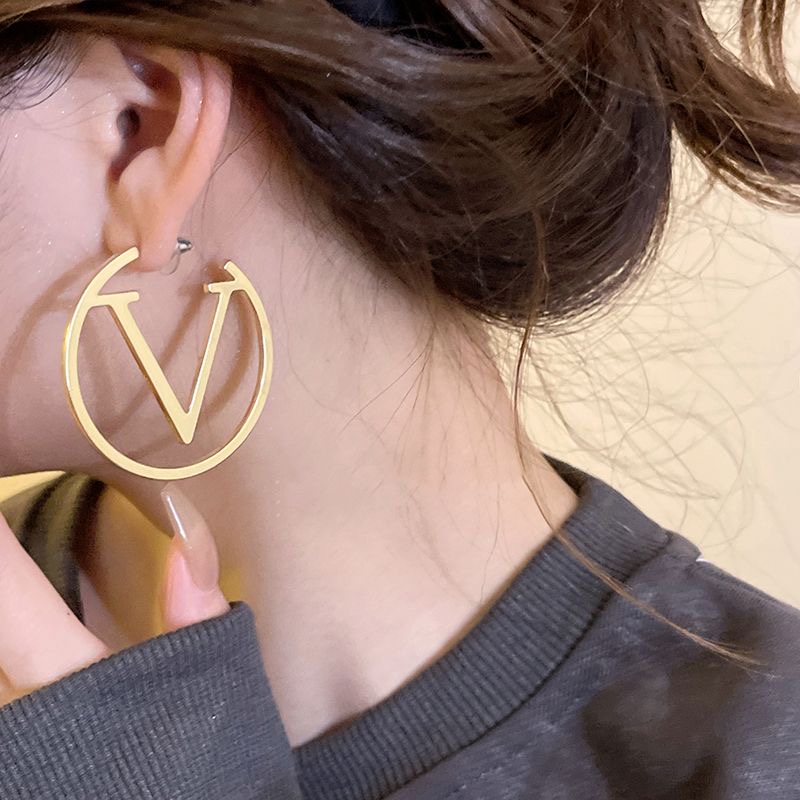 designer Earrings For Women Pearl Jewellery Luxury Stud Gold Earring For Girls Large circular shape 3CM 4CM 5CM 18K gold Silver Rose gold
