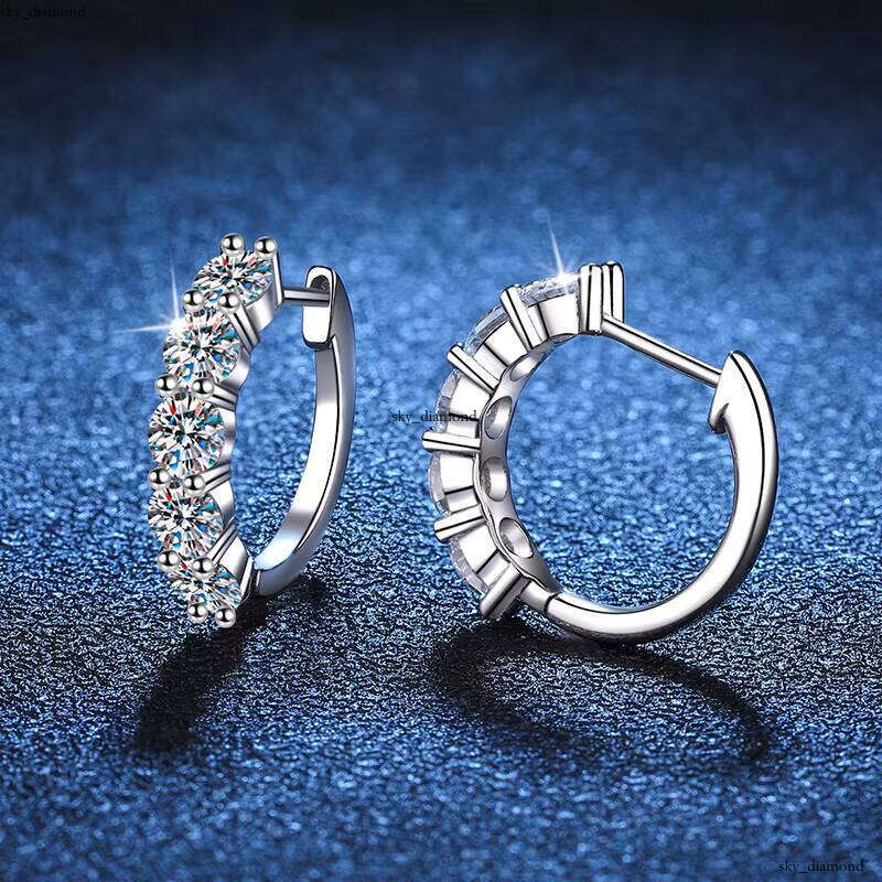 Real D Color 925 Sterling Silver 3CT Single VVS Moissanite 0.3 CT 4mm Mosonite Earrings Women's Fine Jewelry