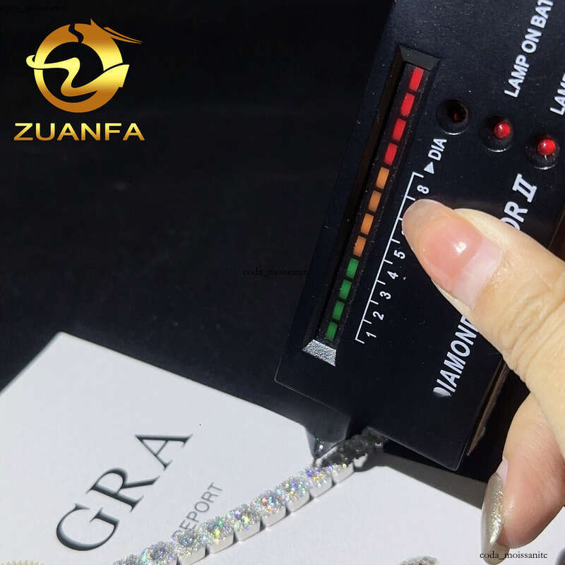 Ready-to-Ship 6mm Pass VVS Moissanite Tester Silicon Stone Hip-Hop Fashion Cuban Chain Bracelet 925 Silver
