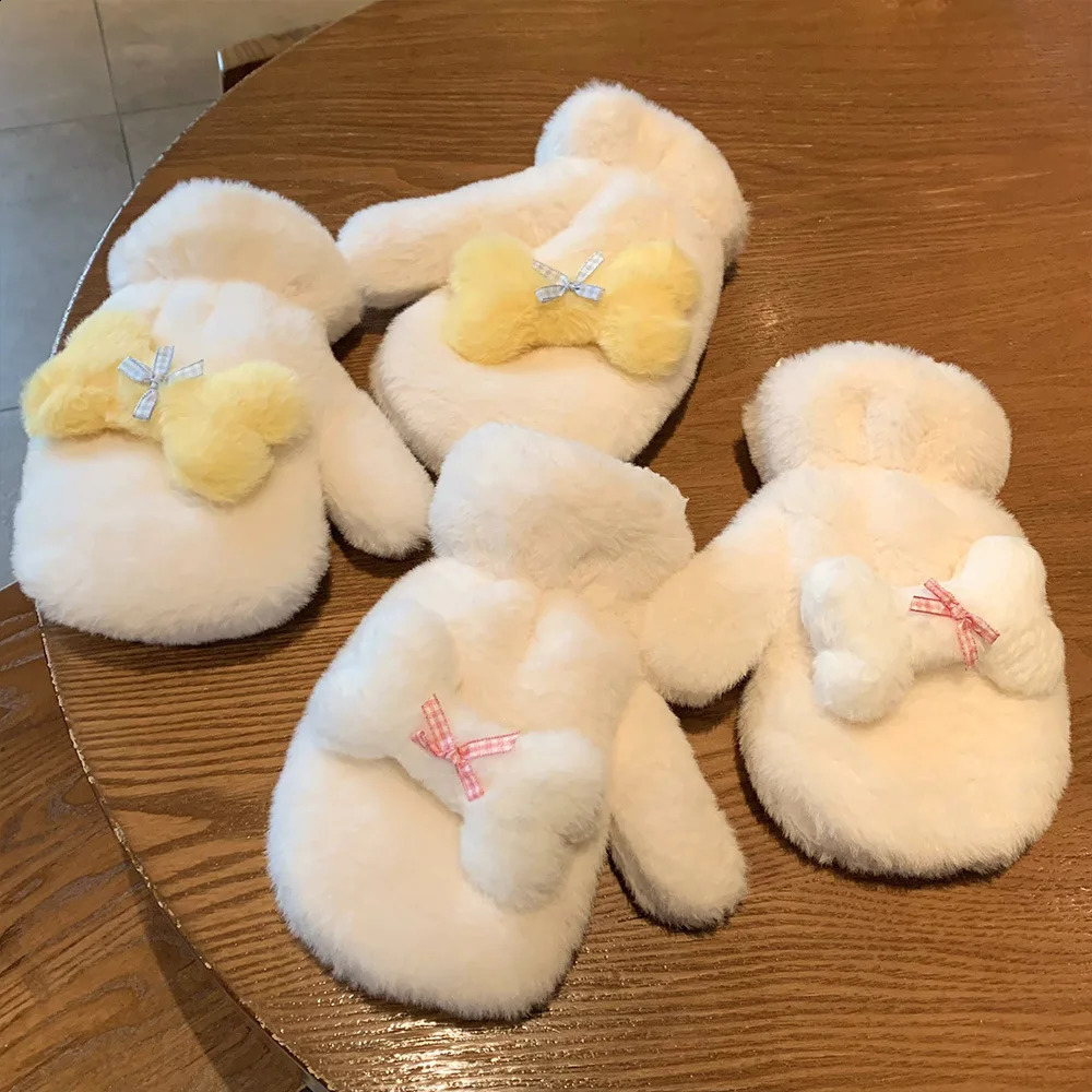 1 Pairs Womens Mittens Winter Plush Thickened Warm Cycling Students High-quality Japanese Bow Kawaii Sweet Cute Gloves For Girl 251209