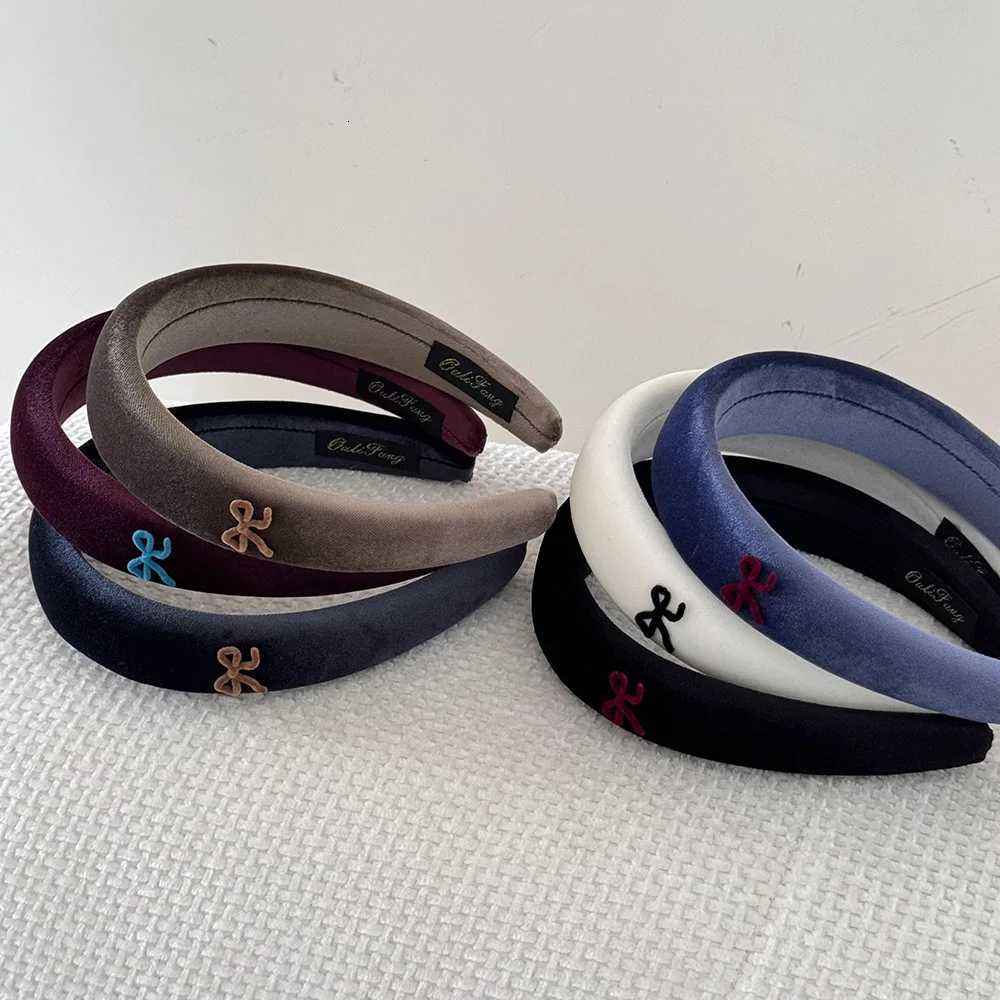 Autumn bow wide headband 2025 new For women girl hair band fascinator Designer Hoops vintage furry in Yoga adult washing popularT251210
