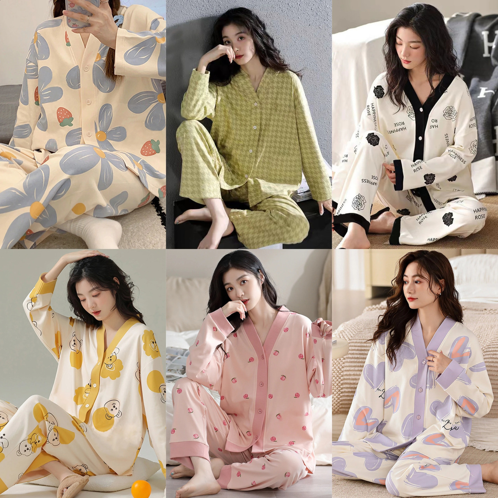 The Autumn And Winter Longsleeved Long Trousers Sleep Suit Clothes Female Spring Home Wear Sweet Lovely 251129