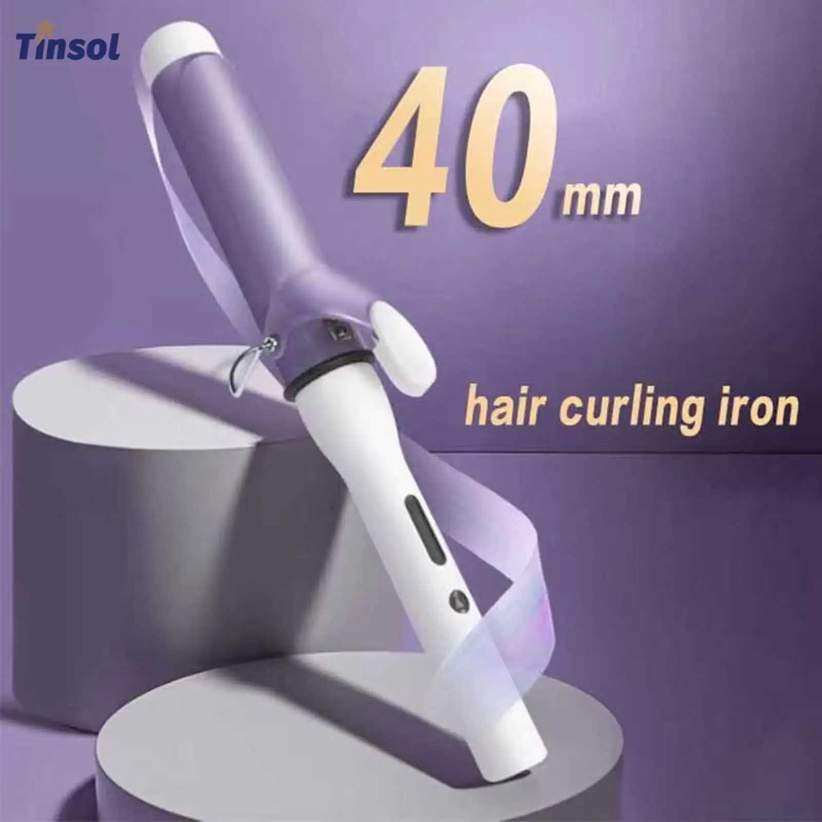 40MM Professional Ceramic J-Shape Rotating Big Wave Curling Iron Electric Curling Iron Hair Styling Tools Salon Styling ToolsT251210-image-1087892070