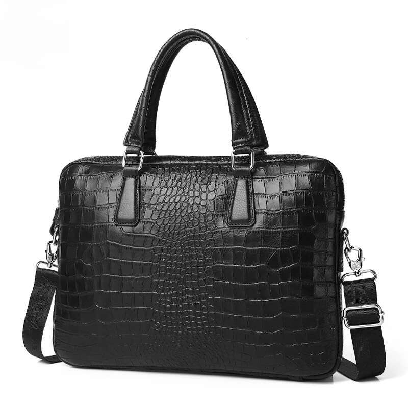 Designer Bags SCHLATUM Genuine Leather Crocodile Grain Briefcases Hard For Men 15.6 Inch Laptop Briefcase Bags Computer Bag Luxury Handbags