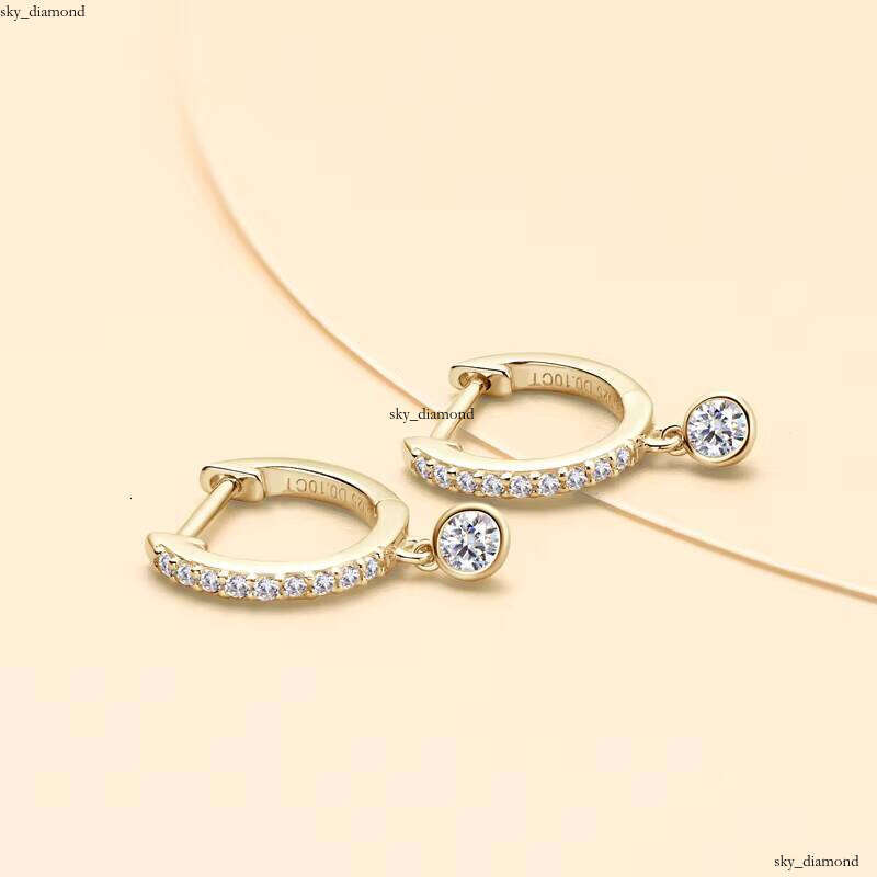 VVS Moissanite Latest Design Promotion 3mm 0.1ct Silicon Stone 925 Sterling Silver Women's Inlaid Frame Earrings