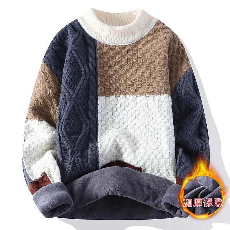 New Winter Men Loose Casual Knitwear Sweaters Fleece Warm Pullovers Good Quality Male Outwear Sweaters For Men 4X Mens ClothingXJ251210
