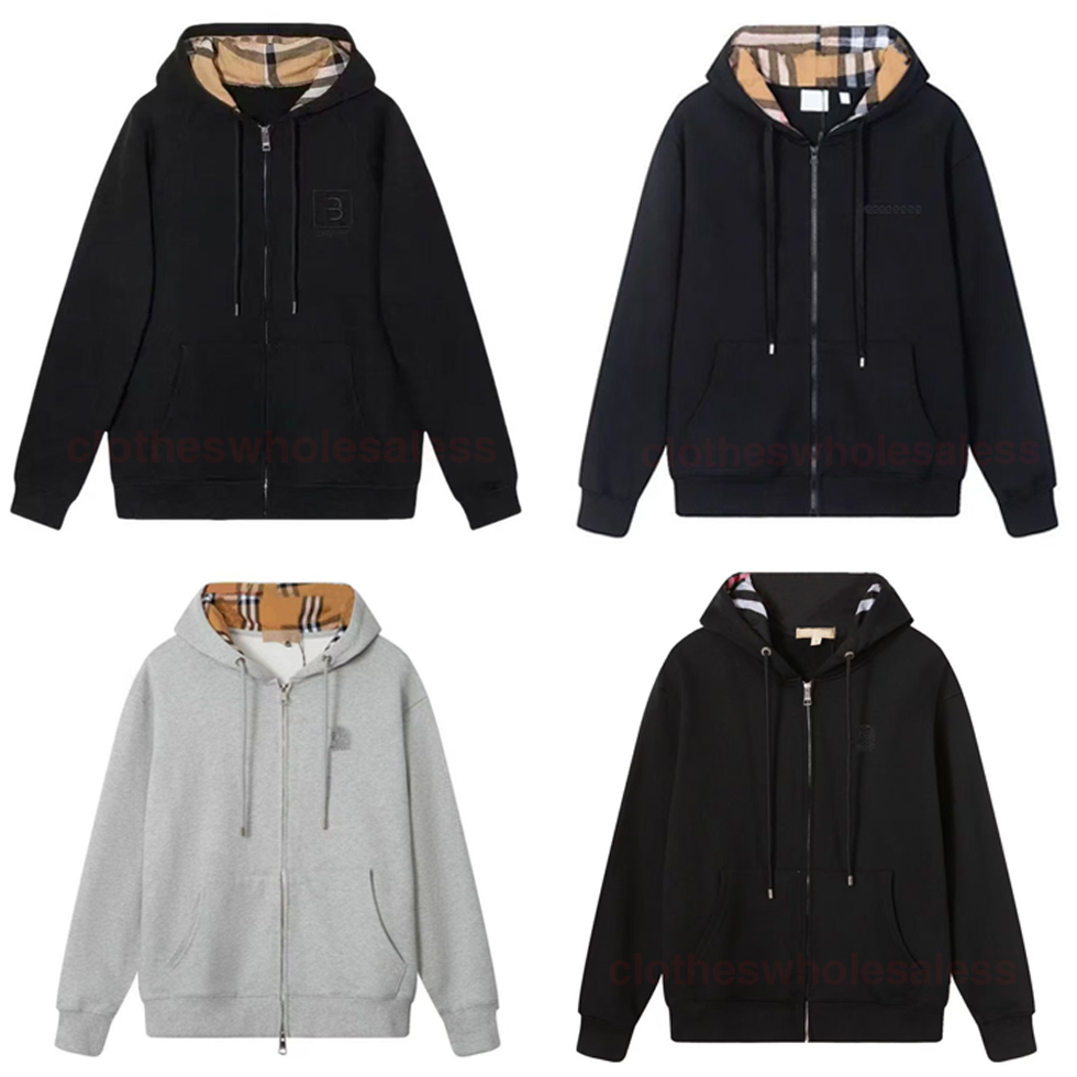 designer hoodie Embroidered plaid hoodie mens pullover seasonal sportswear top sweatshirt hooded long sleeved jacket loose Cotton outdoor Designer S