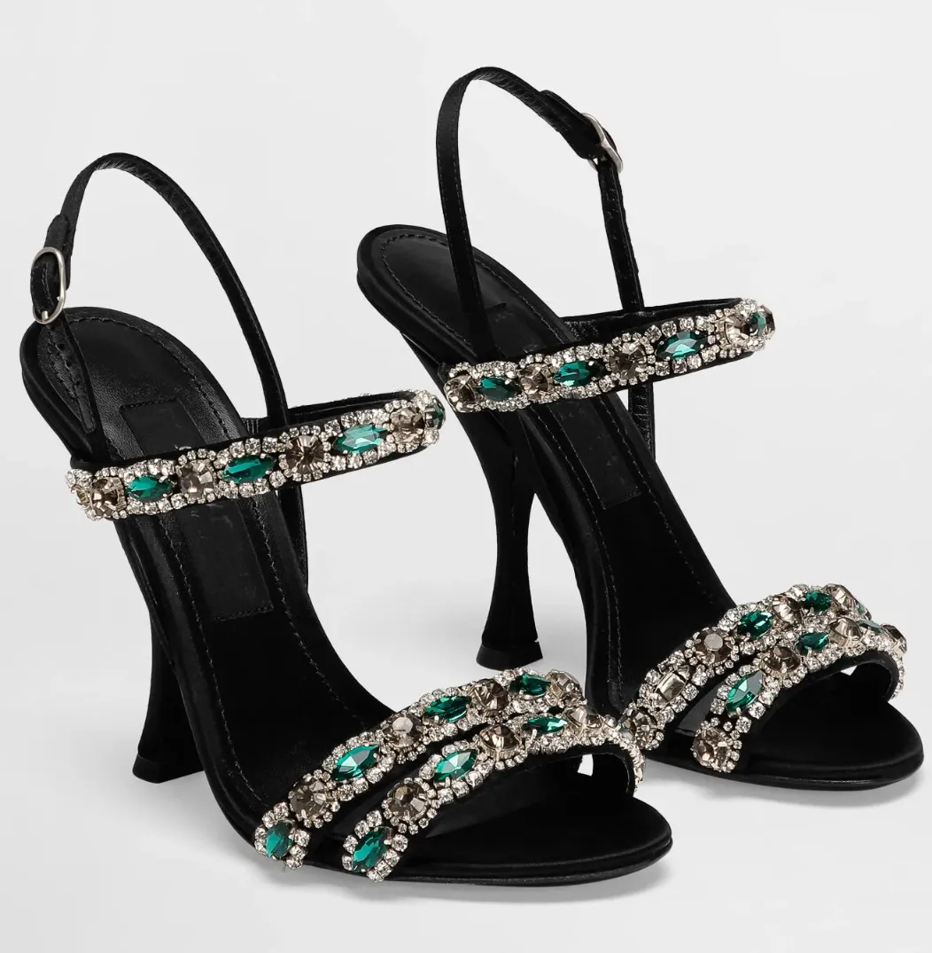 Designer Donna Keira 2.0 Sandali in raso Scarpe con ricamo Abito da sposa Paillettes Cristalli Cinghietti Tacchi alti Lady Party Abito da sposa Eleg