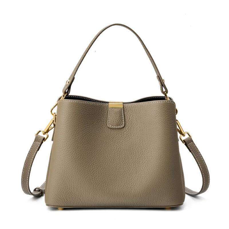 High-Quality Genuine Leather Bucket Shoulder Bags Tote For Purses With Two Strap Luxury Designer Women High-End Handbags Suotong1210