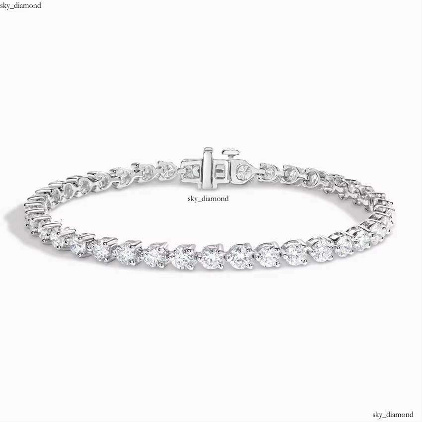 Lab-Grown VVS Moissanite 3mm 4mm 2mm Tennis Bracelet Boutique Jewelry New Clasp 9K/14K/18K White Gold Rhodium Plated Women's Classic 3