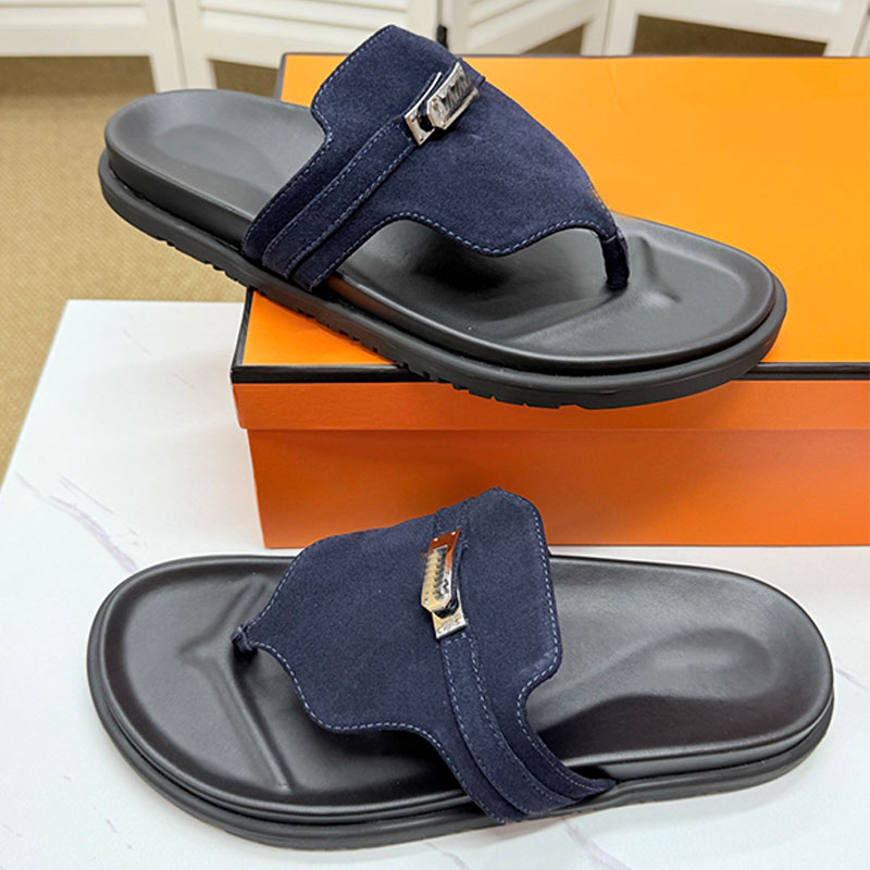 2026ss Spring Summer New Collection Empire sandal Luxury goat leather suede design Permabrass plated buckle beach sandals Fashionable comfortable Fl
