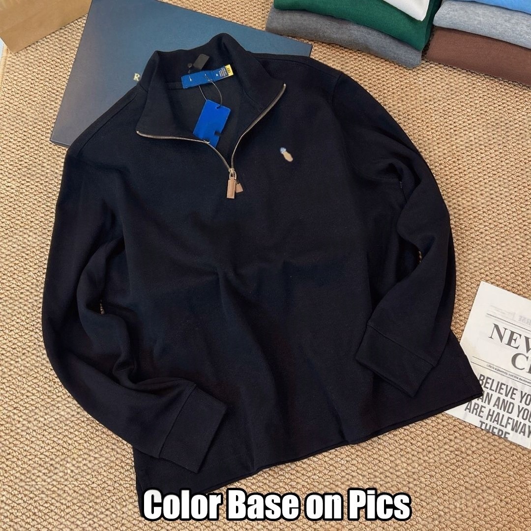 Men's Luxury Designer Quarter Zip Polo Sweater High Quality Wool Knit Pullover Half Zipper Casual Autumn Warm Ribbed Collar Soft Jumper
