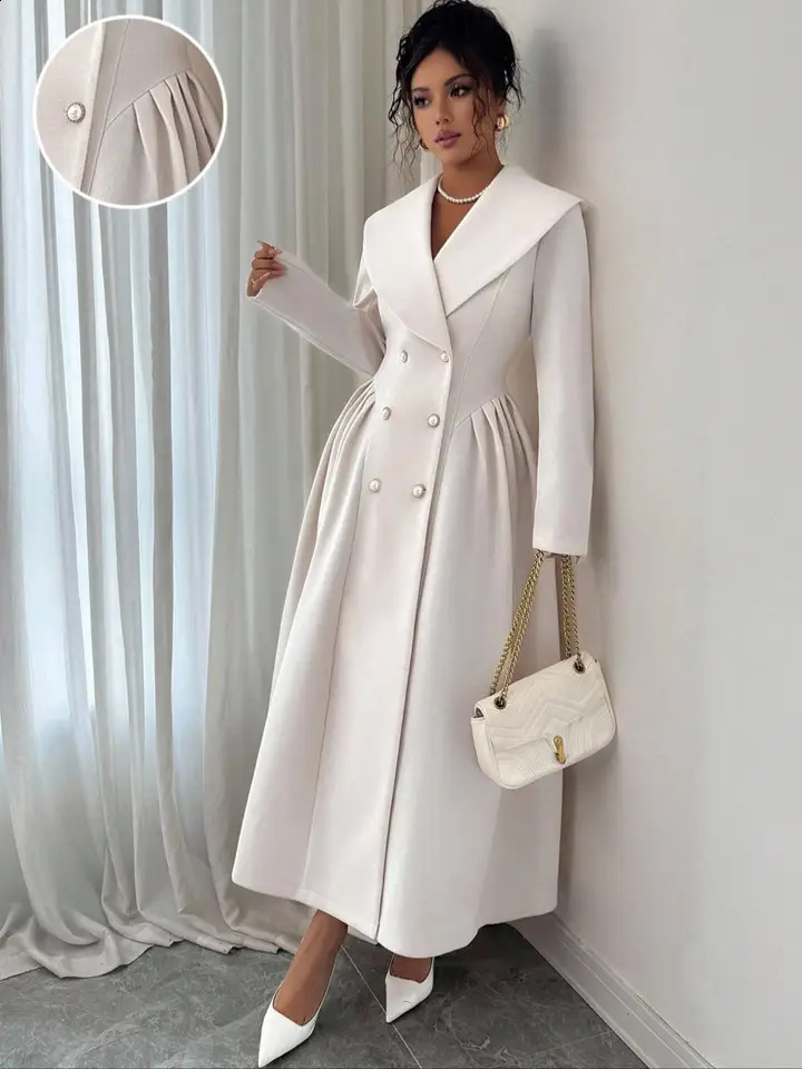 Womens Woolen Coat Stylish Womens Outerwear Warm Winter Jacket Elegant Ladies Clothing Perfect for Cold Weather 251209