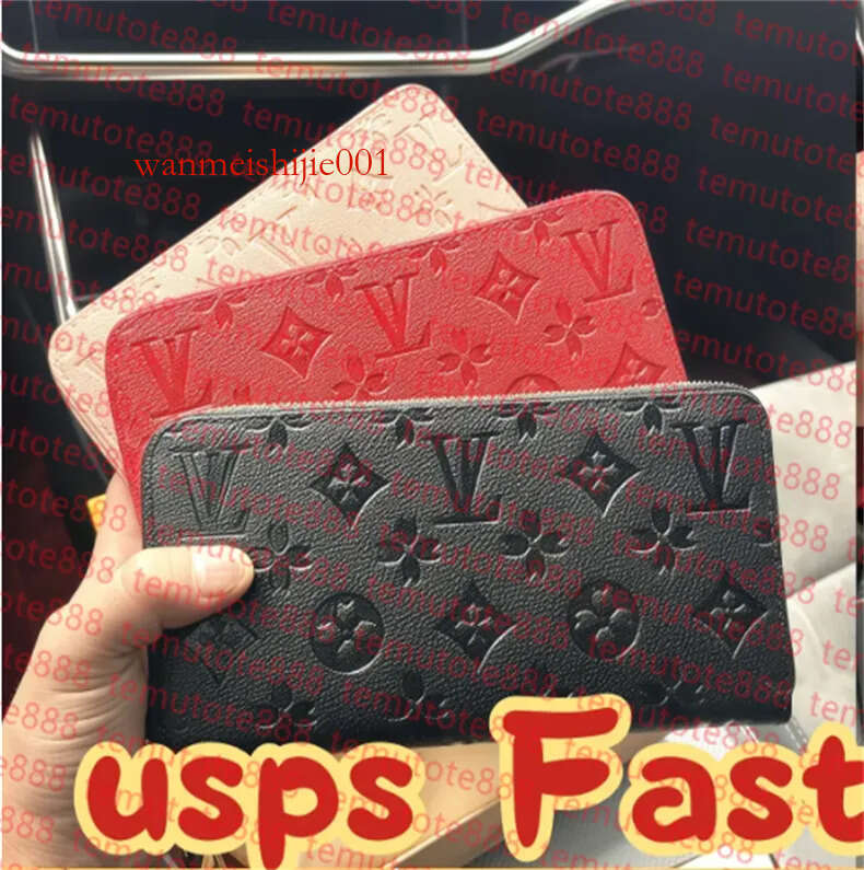 10A high quality Double zipper Mens Leather Wallet Holders For Brown flower women Monograms Purses Cross Body Wallets Purse