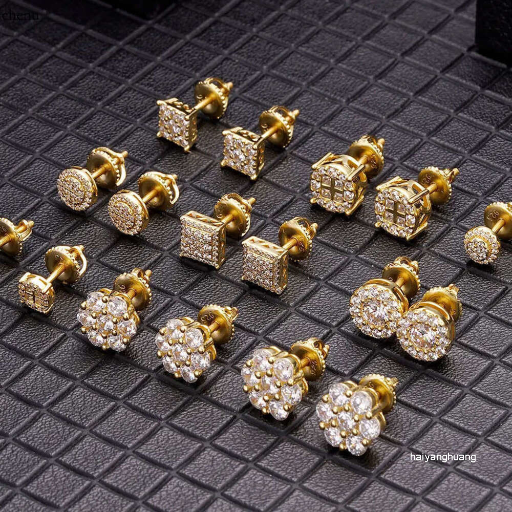 Stud 2025 Designer Top Mens 10k Plated Sier Pin VVS Moissanite Real Gold Earrings Jewelry Fashion Gifts
