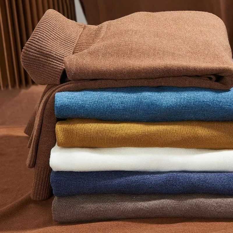 13 Colors New Mens Turtleneck Sweater Korean Fashion Slim Fit Knitted Pullover Minimalist Candy Solid Color Kint Sweaters TopXJ251210