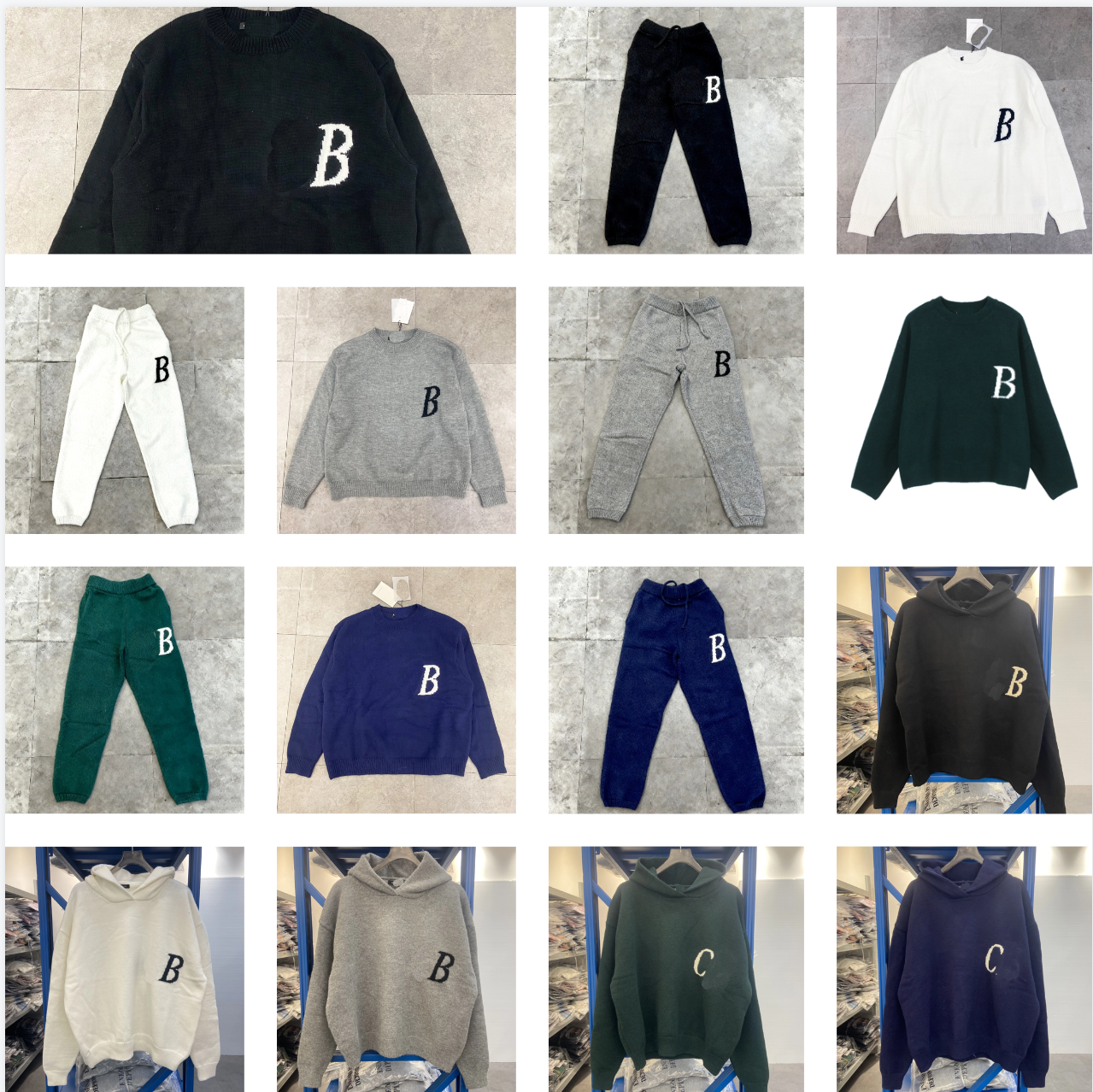 Designer hoodie men high-quality 1:1 luxury pure cotton Minimalist letter jacquard couple round neck hoodie knitted sweater long pants