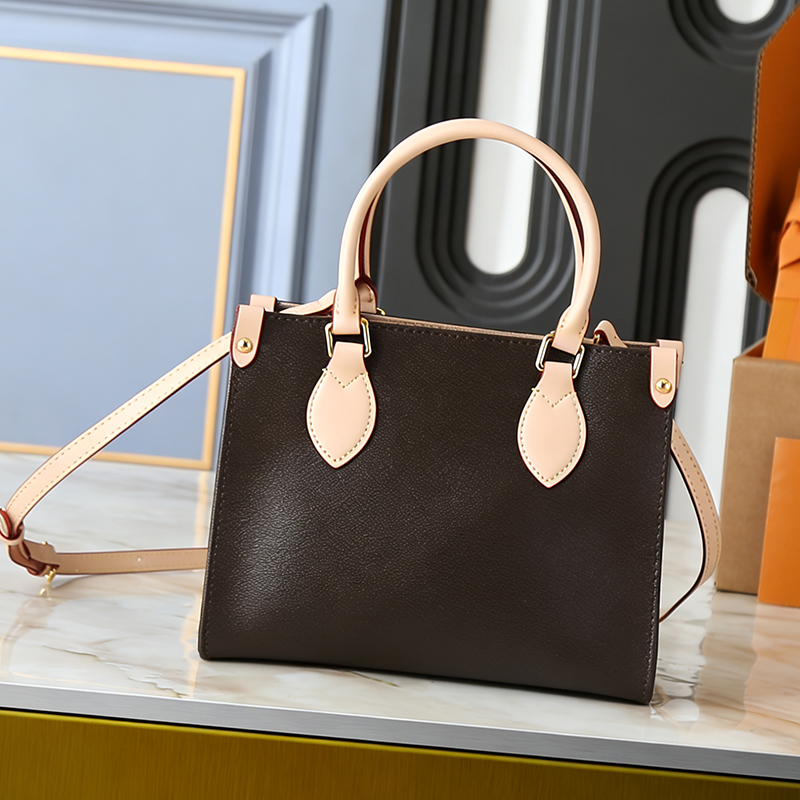 Designer Tote Bag Women Luxury Handbag Monogram Leather Handbags Fashion Totes Shoulder Bag Shopping Bags Purse SIZE 25CM 45659 46373