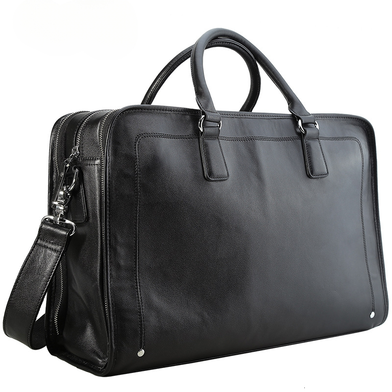 Fashionable luxurious high-quality genuine leather large capacity laptop bag elegant and stable men's business commuting briefcase handsome des