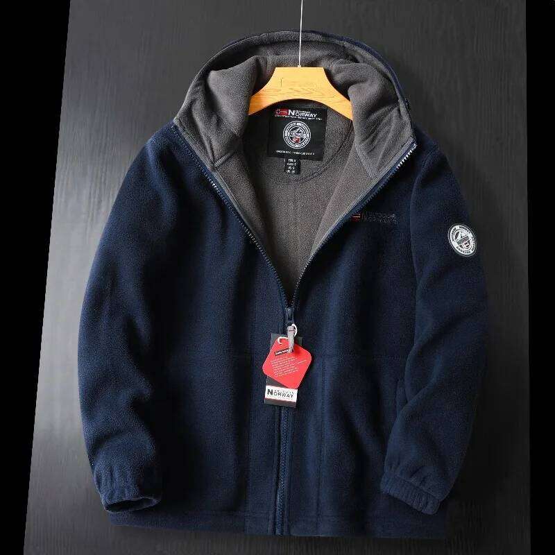 Brand Winter Fleece Men's Casual Thickened Wool Jacket High Quality Design Warm Fashion Hooded Coat Outdoor Ski Suit