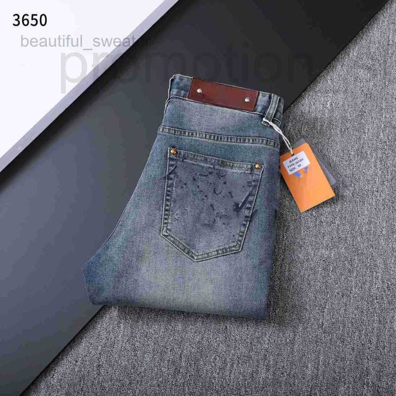 Autumn New Mens vintage Stone Washed Ripped Slim Fit Elasticity jeans men's straight classic Casual Trousers Skinny Straight Jeans wholesale U5