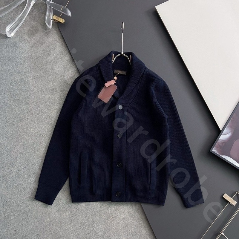 Autumn and Winter Vintage Solid Color Designer Knitted Coat Mens Casual Cardigan Loose Sweater L1289