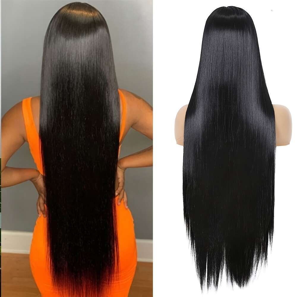 Elegant 26-Inch Black To Blonde Gradient Lace Front Wig - Long Straight Synthetic Hair With Natural Look, Heat Resistant, Ideal For Daily Wear & Cos