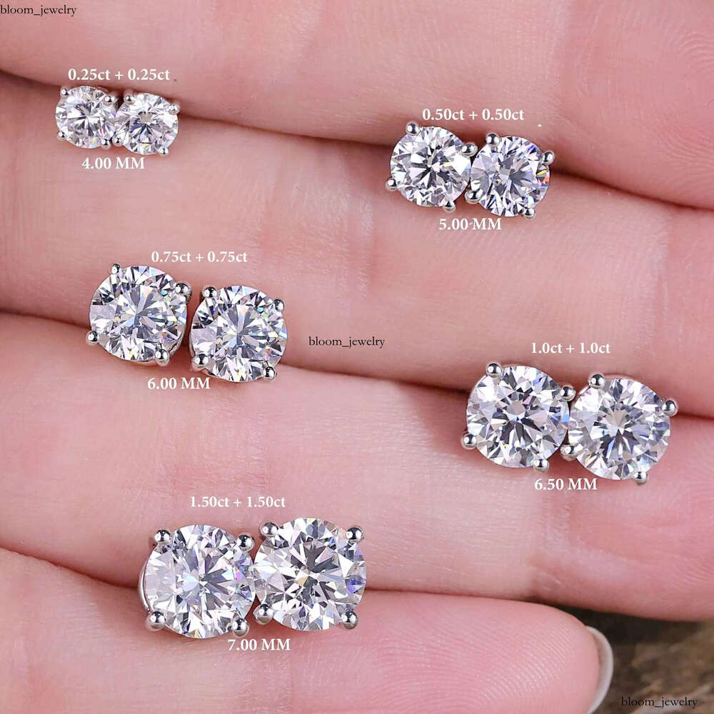 Luxury 14K 18K Gold GIA IGI Certified Iced Out Round Brilliant Cut Lab Grown VVS Moissanite Fine Jewelry Earring for Men Women