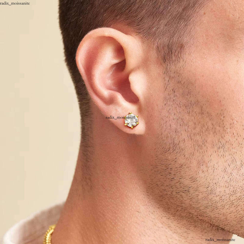 0.5ct 1ct 2ct 3ct Silicon GRA 925 Sterling Silver Men and Women 14k Real Gold Plated VVS Lab VVS Moissanite Jewelry Women's Earrings