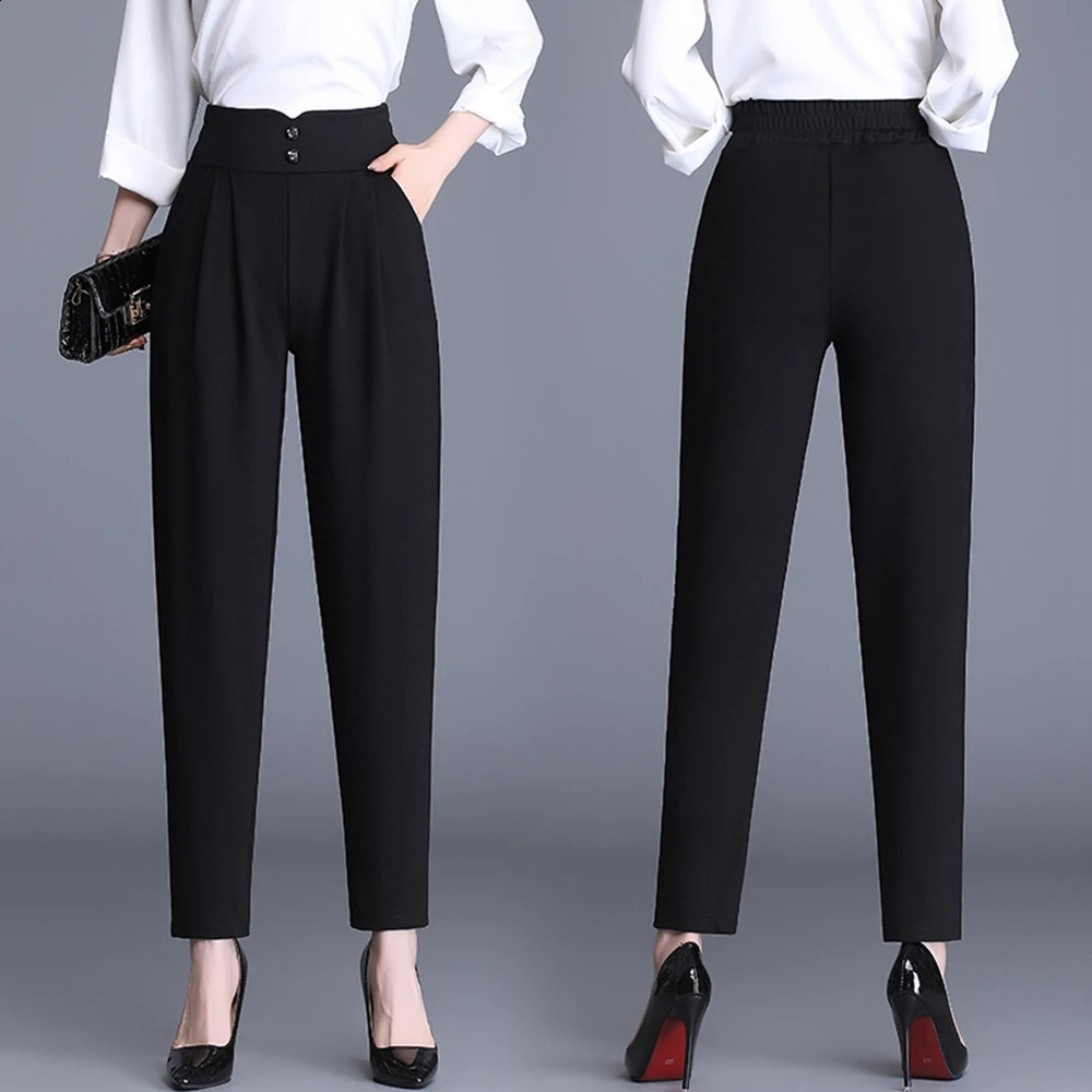 HighQualit Black Harlan Pants Spring and Autumn Slim Radish Crop High Waist Casual Plus Size 4XL 251129