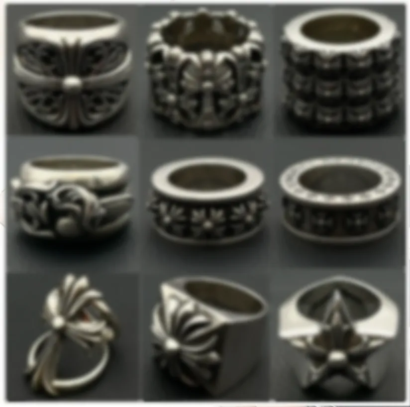 Chrome Ring Designer Rings Silver Plated Hip Hop Men and Women High quality Vintage Open Silver Ring Jewelry gift Vintage washed antique ring