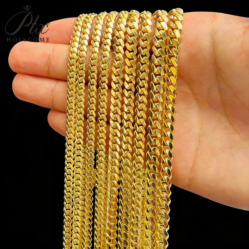 Wholesale 925 Silver Gold Plated 8MM Cuban Link Chain Bracelet Bling Hip Hop Moissanite Necklace Fine Jewelry Men Women