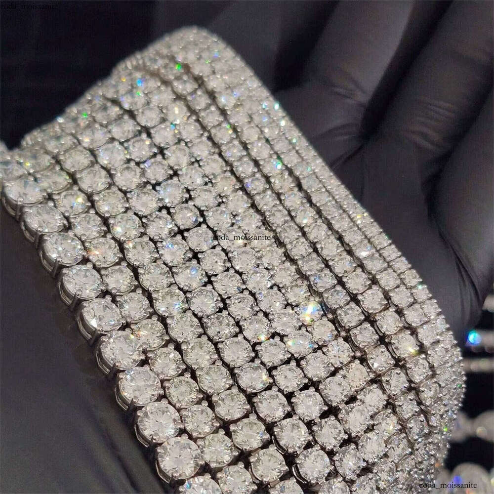 Factory Gra VVS Carbon Silicon Stone VVS Moissanite, Tennis Bracelet with Certificate, 925 Sterling Silver, 18k Gold Plated, Women's Fine Jewel