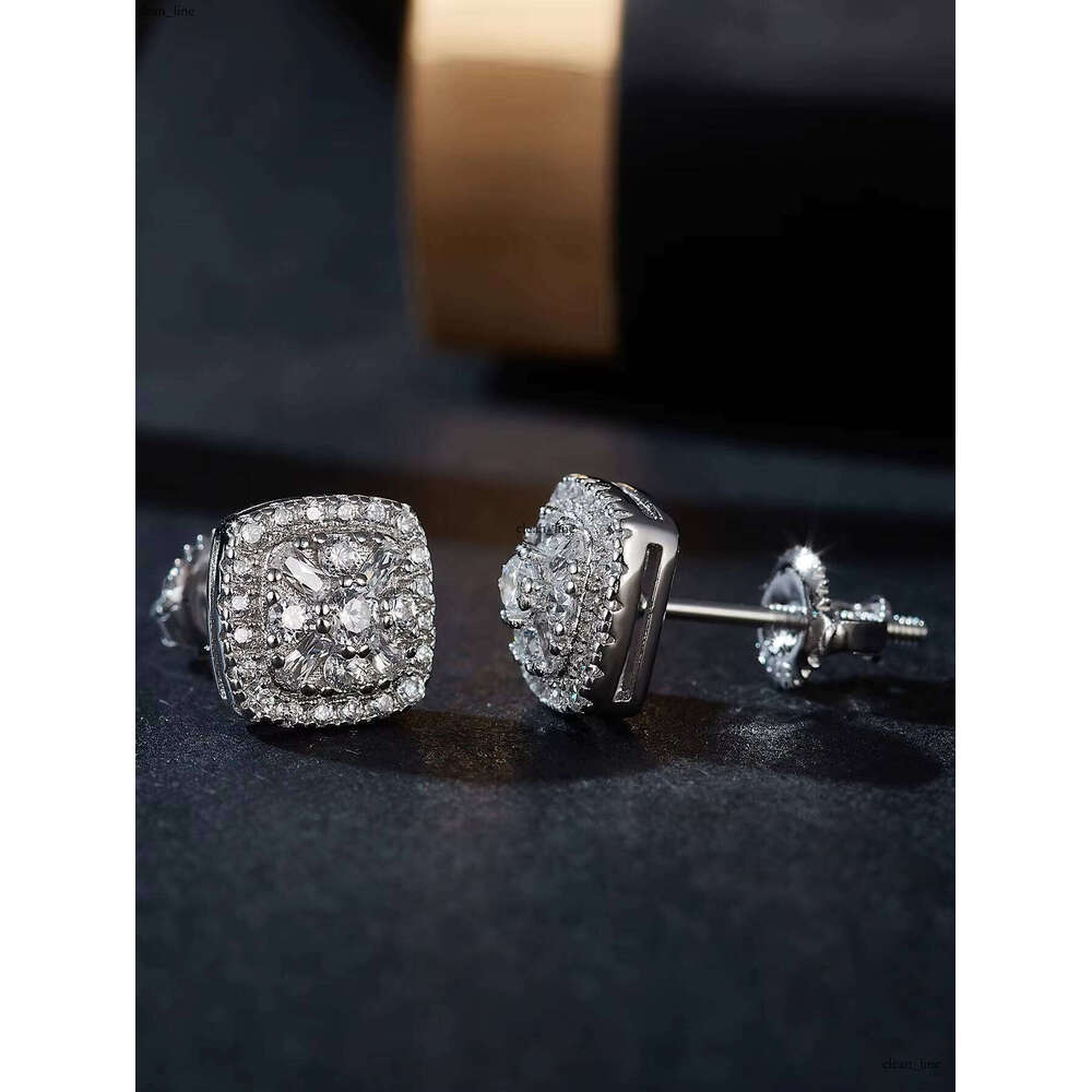 Guangzhou Luxury Lab Grown VVS Moissanite Rhodium S925 Sterling Silver VVS Silicon Custom Women's Stud Earrings